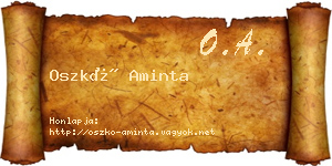 Oszkó Aminta névjegykártya